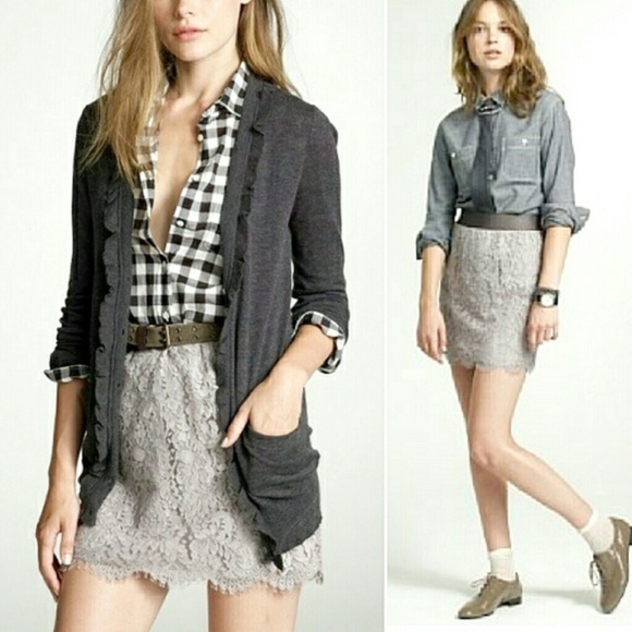 New J.Crew Grey Garden Lace Mini Skirt - Picture 4 of 7